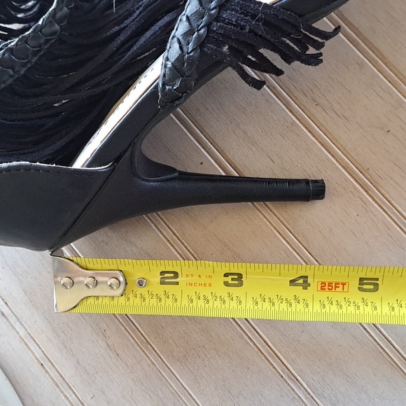 Zigi Soho Deebra Stylish Black Woven Strap Y2k Fringe Stylish Stiletto High Heel - Picture 10 of 10